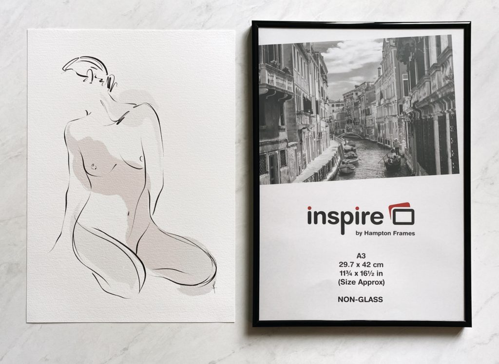 Illustration art print and an A3 black frame